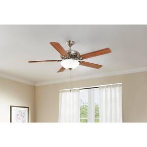 Edelweiss 52 in. Indoor Brushed Nickel Ceiling Fan with Light Kit