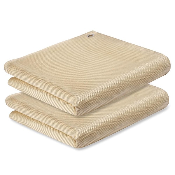 4 ft. x 6 ft. 2-Pieces 1022 °F R-Value 2.2 Fiberglass Fabric Unfaced Fire Resistant Blankets Batt, Heat Resistant Fabric