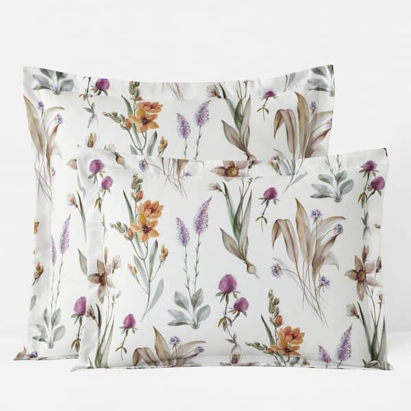 Legends Hotel Stem Florals Wrinkle-Free Ivory Multi Sateen Euro Sham