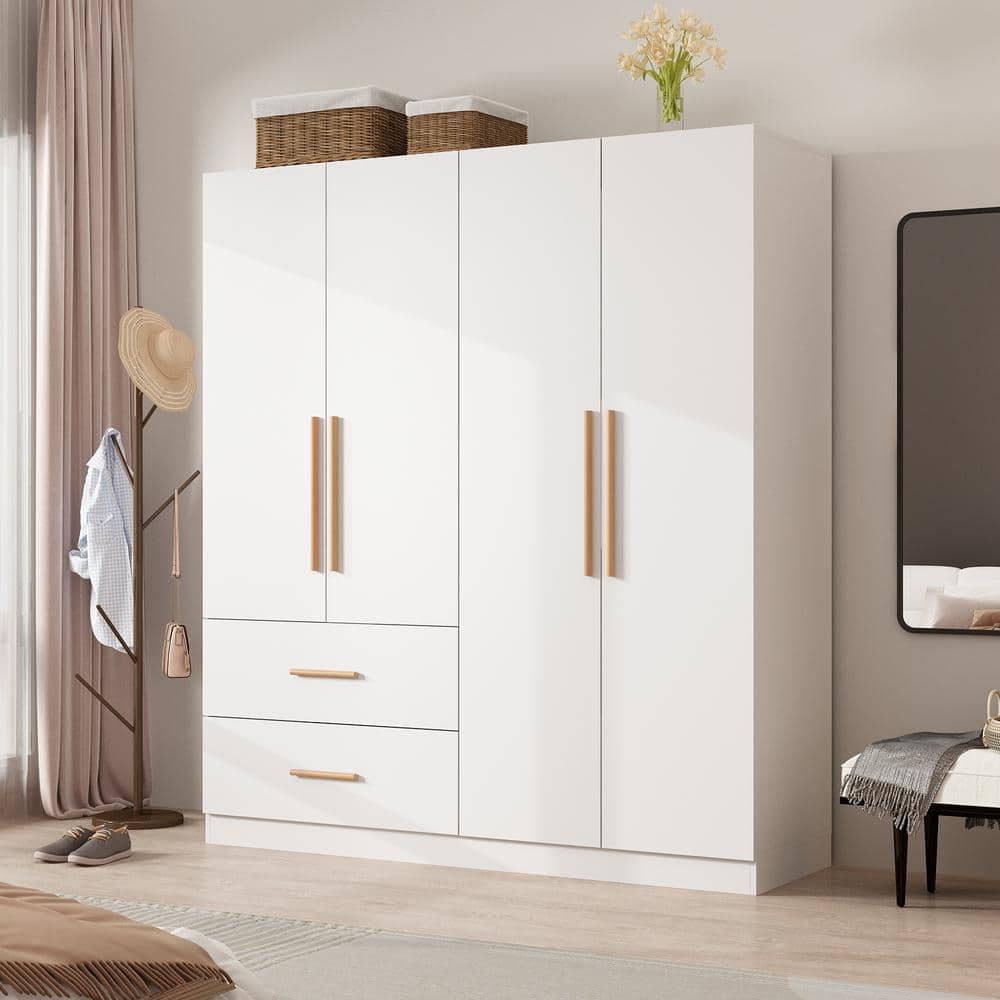 Great Choice Products 3 Doors with Sliding Wooden Armoire Wardrobe Storage Cabinet Closet Organizer