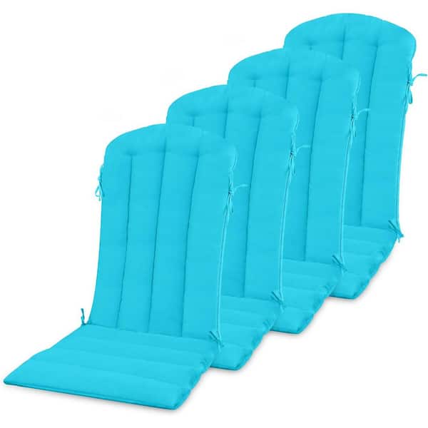 Mximu 19.7 in. x 18.9 in. Aruba Blue Patio Adirondack Chair Cushion with Straps for Indoor and Outdoor (set of 4)