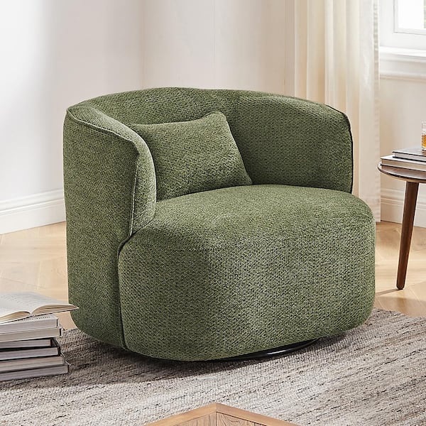 Art Leon Ivina Green Fabric Swivel Chair with Metal Base SF051 1 GE F The Home Depot