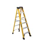 6 ft. Fiberglass Stepladder, 10 ft. Reach 500 lbs. Load Capacity, Exceeds Type IAA Standards