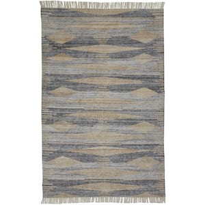 Gray and Ivory Abstract 9 ft. x 12 ft. Area Rug