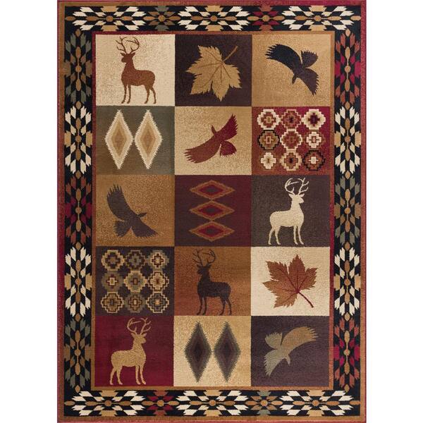 Tayse Rugs Nature Lodge Multi-Color 8 ft. x 11 ft. Indoor Area Rug