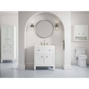 Hearthaven 30.5625 in. W x 18.0625 in. D x 35.8125 in. H Bathroom Vanity in White with Quartz Top
