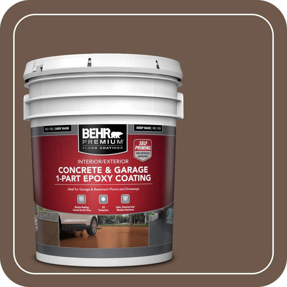 BEHR PREMIUM 5 gal. #N230-7 Rustic Tobacco Self-Priming 1-Part Epoxy Satin  Interior/Exterior Concrete and Garage Floor Paint 93005