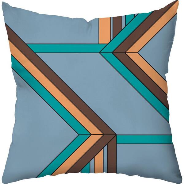 Checkerboard Lifestyle 18 in. H x 18 in. D Debbie Blue Electric Warrior Throw Pillow