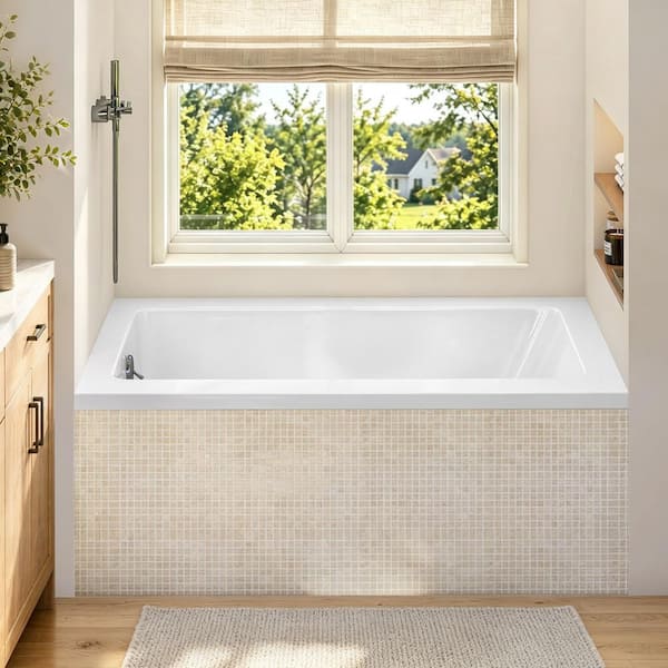 Zeafive 54 in. x 32 in. Rectangular Acrylic Drop-In Deep Soaking