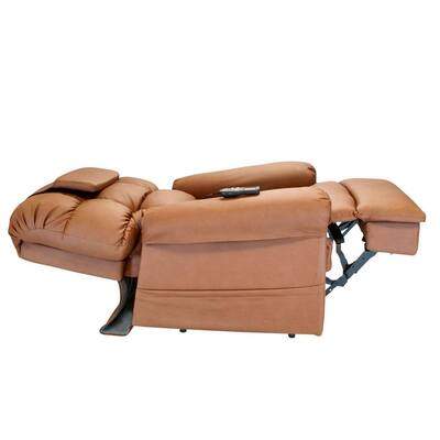 Sleeper Lift Chair Saddle Enduralux Leather Built in Heat and Massage