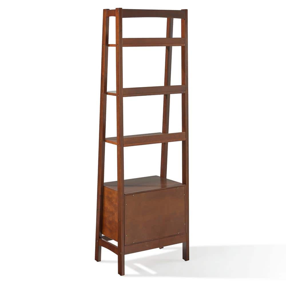 Landon Mid-Century Mahogany Narrow Etagere Bookcase