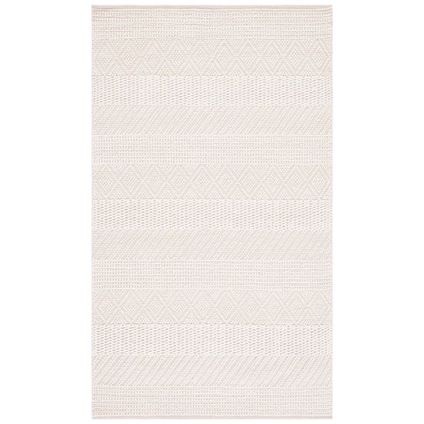 Natura 4 ft. x 6 ft. Ivory Diamond Geometric Striped Area Rug