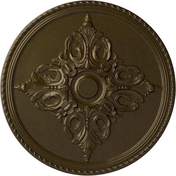 Ekena Millwork 2-7/8" x 54-1/4" x 54-1/4" Polyurethane Milton Ceiling Medallion, Brass