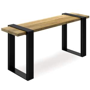 Nessa Solid Mango Wood 42 in. Wide Industrial Contemporary Bench in Natural
