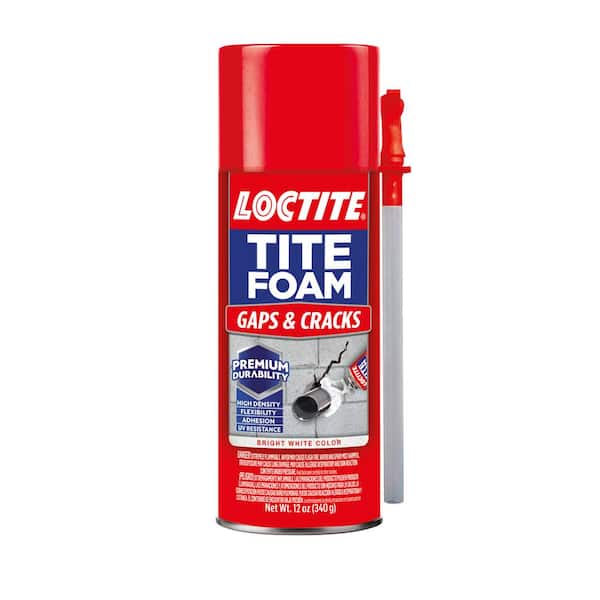 Loctite TITE FOAM Gaps and Cracks Spray Foam, Bright White, 12 oz. Can, Insulating Spray Foam Sealant