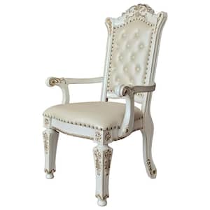 Vendome Antique Pearl Leatherette Arm Chair Set of 2