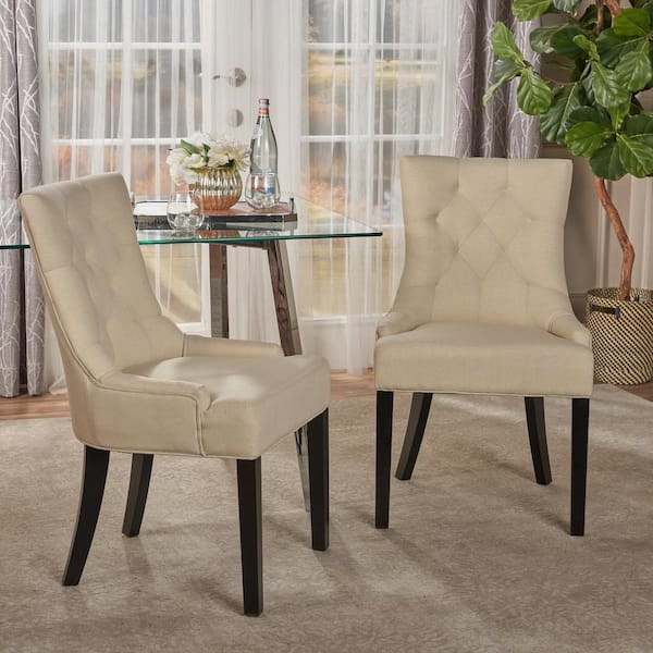 Magic Home Set of 2 Classic Comfy Beige Velvet Upholstered Solid Woood  Accent Dining Chairs for Living Dining Room, Bedroom CS-W39521227 - The  Home Depot