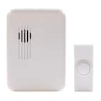 Hampton Bay Wireless Plug-In Door Bell Kit with 1-Push Button in White ...