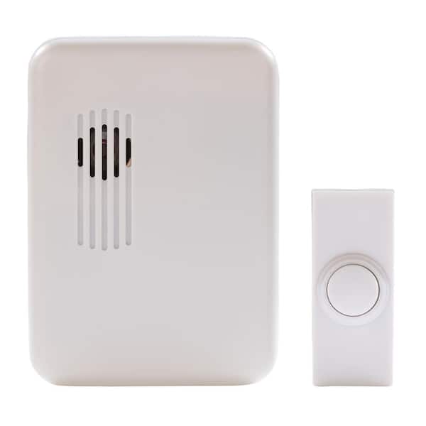Hampton Bay Wireless Plug-In Door Bell Kit with 1-Push Button in White