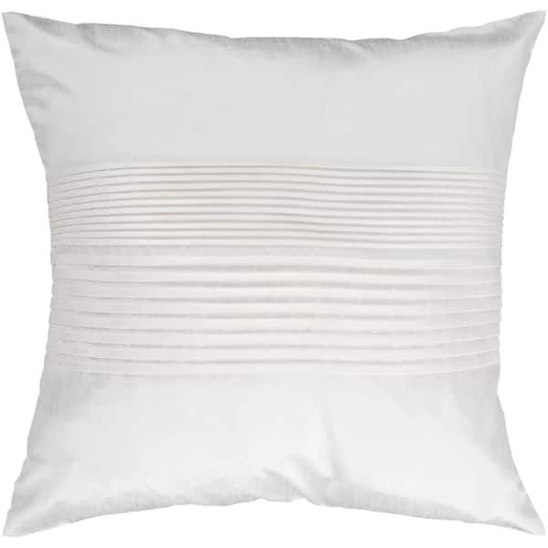 Livabliss Virgili White Solid Polyester 22 in. x 22 in. Throw Pillow