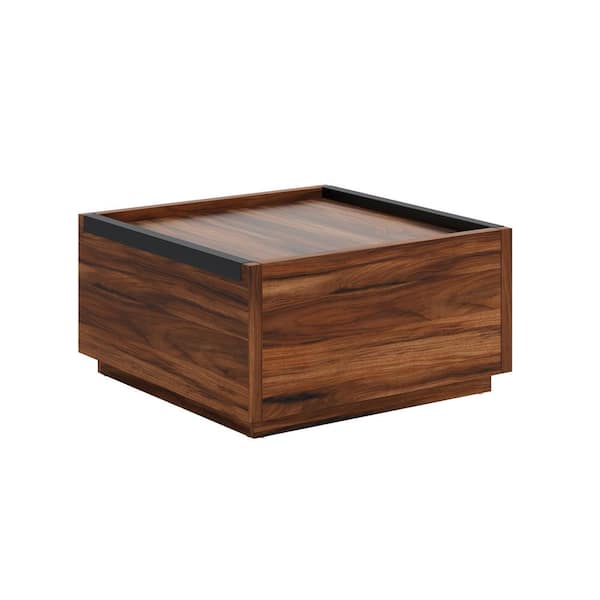SAUDER Manhattan Gate 31 in. Blaze Acacia Square Composite Wood Top Coffee Table with Storage