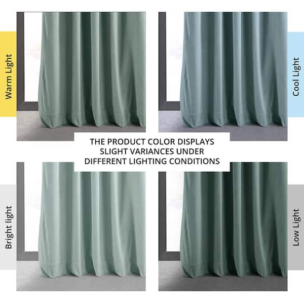 Warm Beige Cotton Velvet Window Curtain Panel with Lining 48x96