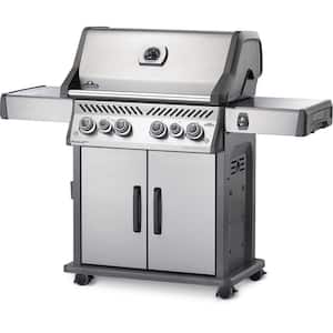Rogue 4-Burner Natural Gas Grill with Infrared Rear and Side Burners in Stainless Steel