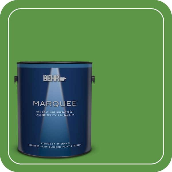 BEHR MARQUEE 1 gal. #430B-7 Cress Green Satin Enamel Interior Paint & Primer