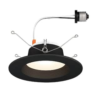 5 in. and 6 in. 3000K Integrated LED Black Recessed Light Trim