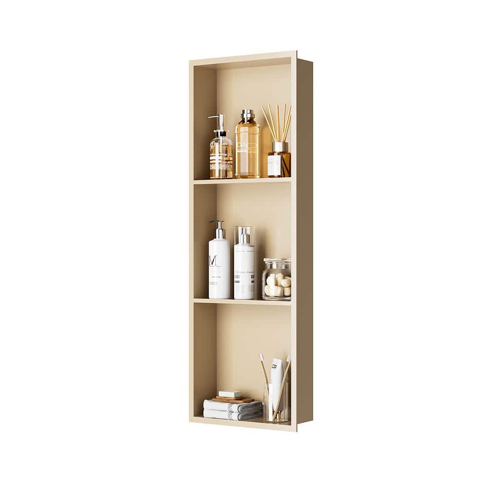 12 in. x 36 in. x 4 in. Shower Niche 304 Stainless Steel 3-Layer Recessed W