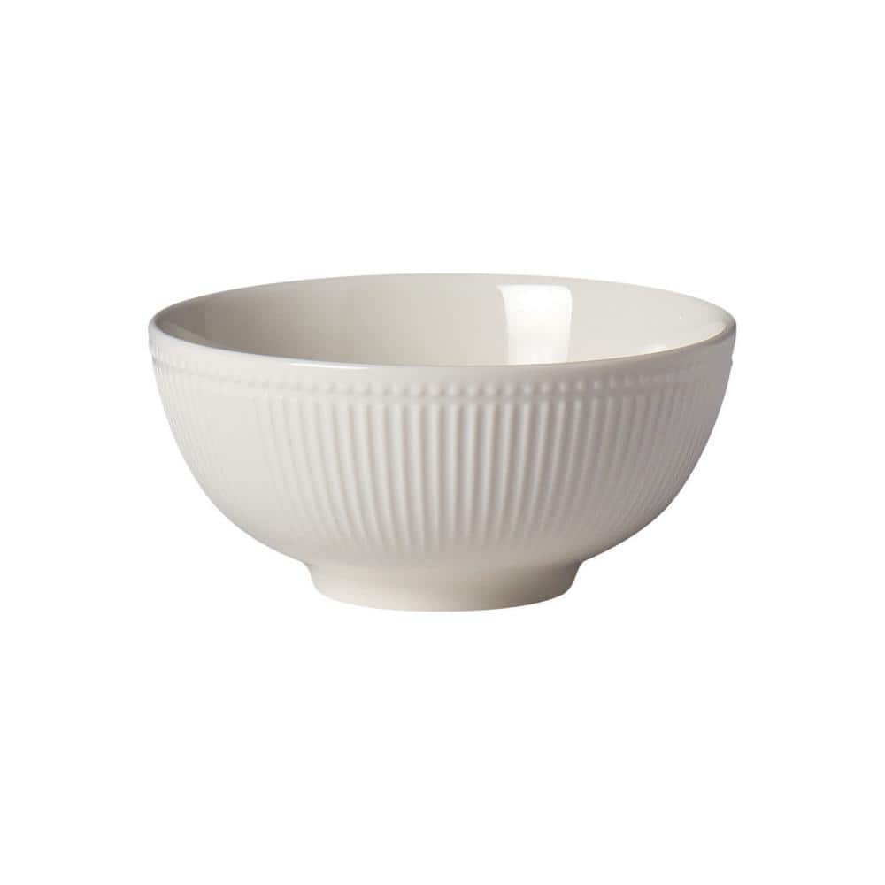Embossed White Porcelain 16-Piece Dinnerware Set for 4