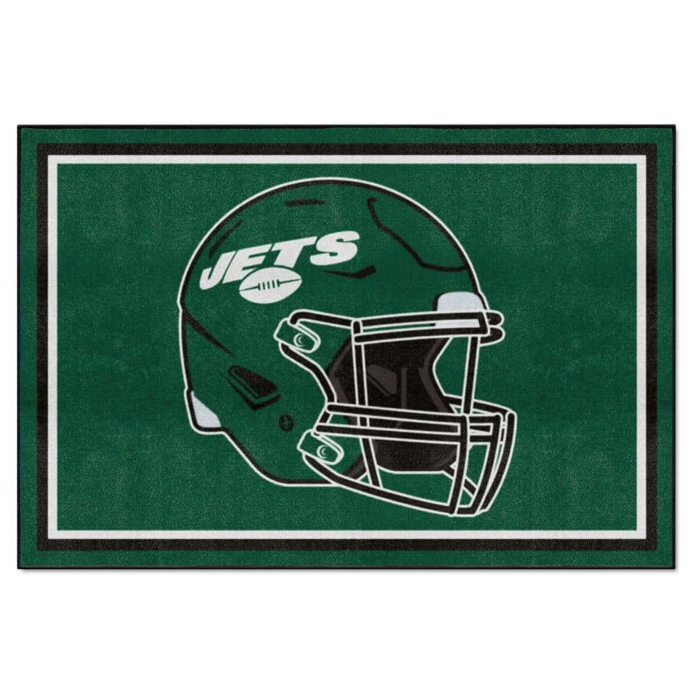 FANMATS New York Jets Green 5 ft. x 8 ft. Plush Area Rug 38320