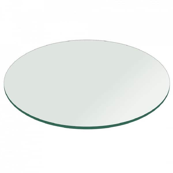 Fab Glasirror 27 In Clear Round Glass Table Top 1 4 Thickness Tempered Flat Edge Polished 27rt6thfpte The Home Depot Clear Round Glass Table Top, Round Table Tops Home Depot