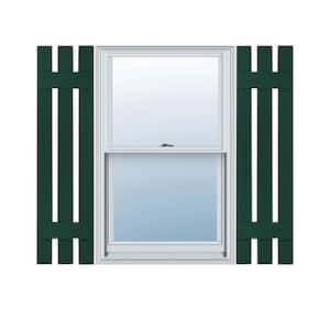 12 in. W x 39 in. H Vinyl Exterior Spaced Board and Batten Shutters Pair in Midnight Green