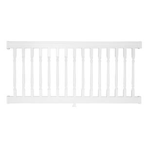 Delray 3 ft. H x 8 ft. W Vinyl White Railing Kit with Colonial Spindles