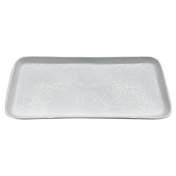 castellousa Aluminum Decorative Modern White Tray