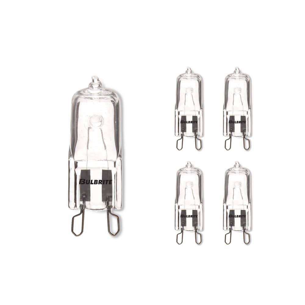 Bulbrite 75-Watt Soft White Light T4 (G9) Bi-Pin Screw Base Dimmable Clear Mini Halogen Light Bulb(5-Pack) -  860831