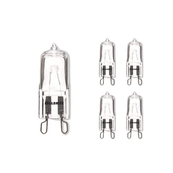 Bulbrite 75-Watt Soft White Light T4 (G9) Bi-Pin Screw Base Dimmable Clear Mini Halogen Light Bulb(5-Pack)