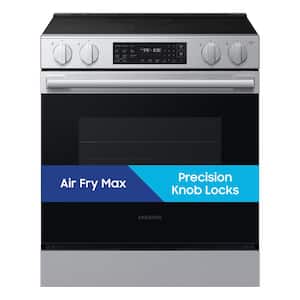 Bespoke 30 in. 5 Burner Smart Slide-In Electric Range in Stainless Steel with No Preheat Air Fry Max