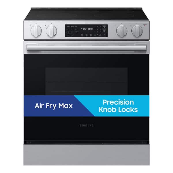 Bespoke 30 in. 5 Burner Smart Slide-In Electric Range in Stainless Steel with No Preheat Air Fry Max