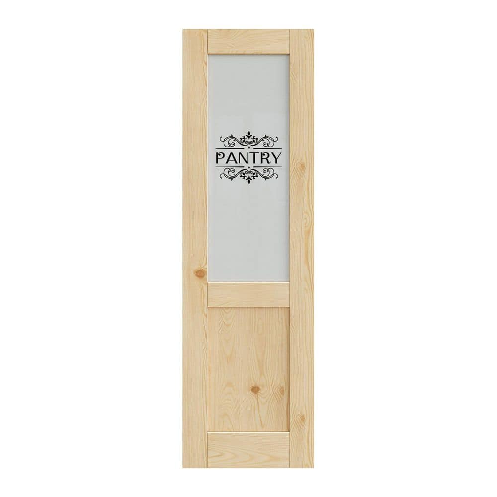 24 in. x 80 in. Solid Core 1/2-Lite Frosted Glass Pine Unfinished Interior Door Slab with Pantry Sticker w/o Hardware price history on PriceWatchPro