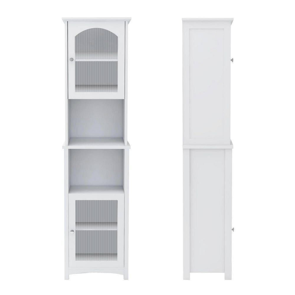 15.75 in. W x 11.8 in. D x 62.2 in. H White Modern Style Bathroom Freestand
