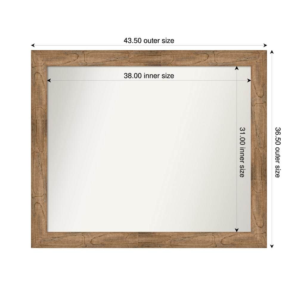 Owl Brown 43.5 in. W. x 36.5 in. Custom Non-Beveled Wood Framed Bathroom Vanity Wall Mirror price history on PriceWatchPro