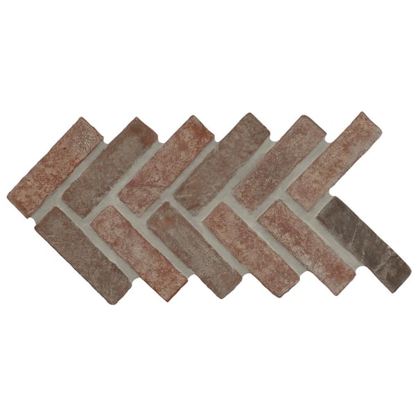 MSI Take Home Sample - 6 in. x 6 in. Brick Herringbone Mosaic Tile