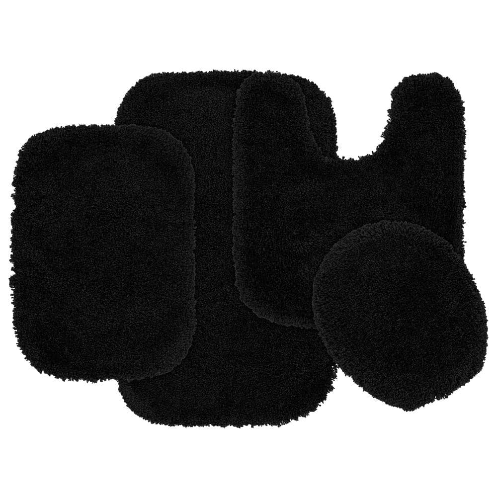 Black Zen Stone Orchid Bath Mat Modern Spa Bathroom Decoration Non-slip  Floor Mat Doormat Small Rug Washable Flannel Carpet