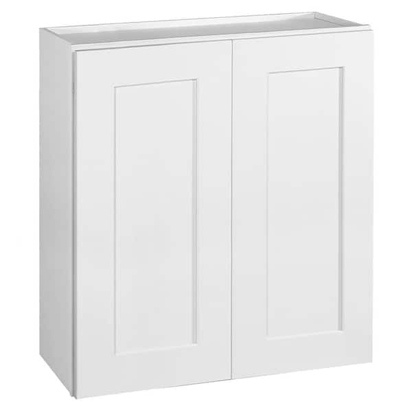 Design House Brookings Solid Wood Assembled Shaker 27 in. x 30 in. x 12 in. 2 Door Wall Kitchen Cabinet W2730 in White