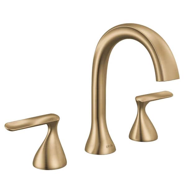 Bonacci Gold 8 in. Widespread Double Handle Bathroom Faucet in Lumicoat Champagne Bronze