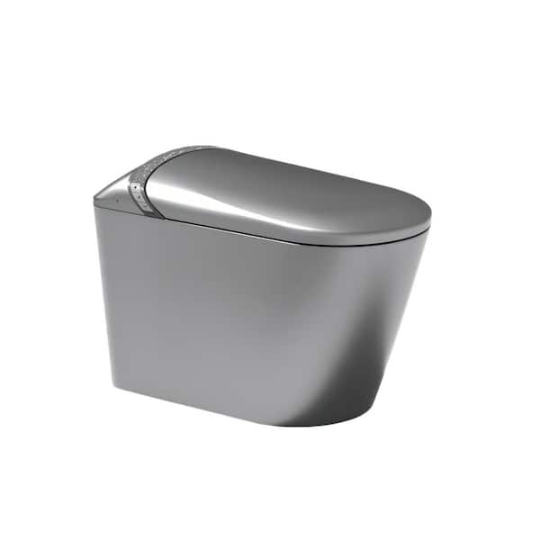 Night Light Round Smart Toilet with Built-in Bidet, Modern Bathroom Design, Auto Open/Close, Foot Sensor, LED Display