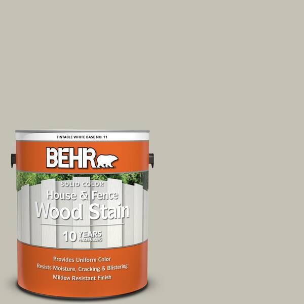 BEHR 1 gal. #BNC-04 Comforting Gray Solid Color House and Fence Exterior Wood Stain