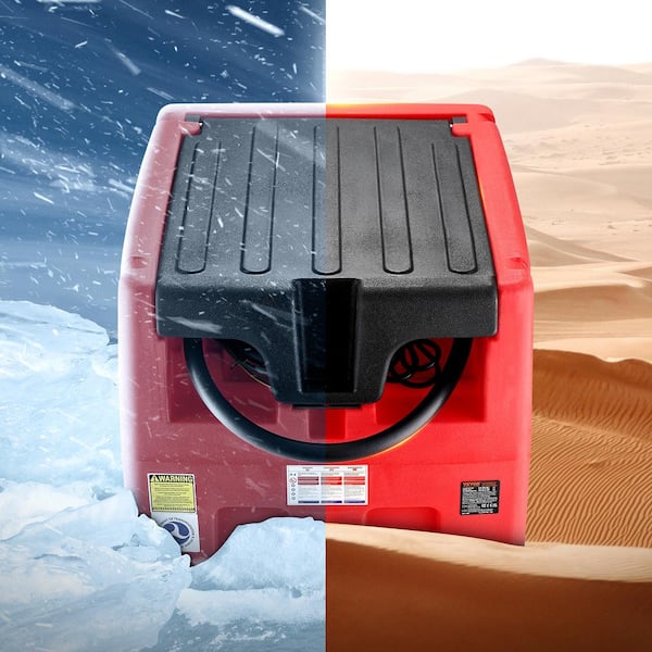 Portable Diesel and Gasoline Tank, 48 Gal. 10. 6GPM Flow Rate, Diesel Fuel Tank with 12-Volt Electric Transfer Pump, Red